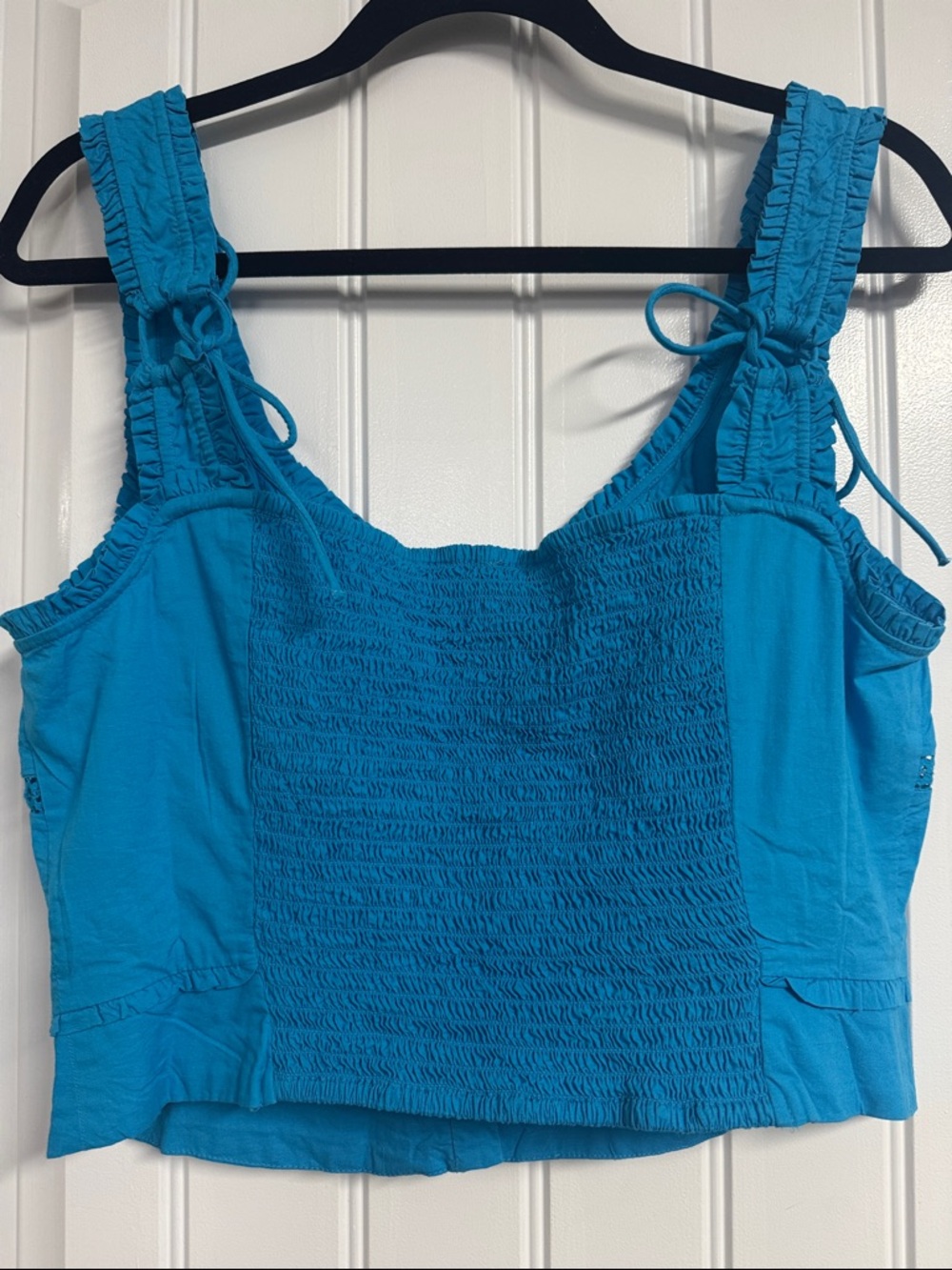 Free People Turquoise Button-Front Cropped Camisole - Picture 2 of 3